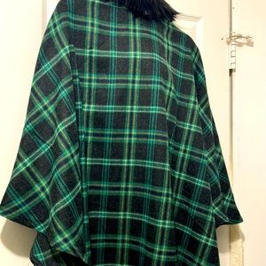 I have 2 capes. The plaid is Jones New York and the gray and black is Bebe.